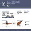 Prominence Home Bali Breeze, 52 in. Ceiling Fan with Light & Remote Control, Bronze 41301-40